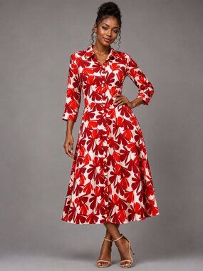 Floral Print Shirt Dress